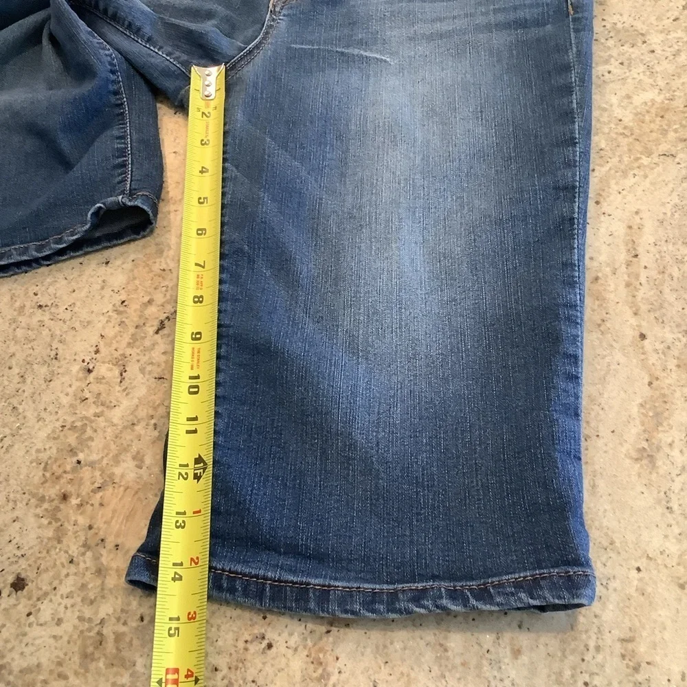 Wit & Wisdom Ab-solution Dark Blue Long Denim Jean Shorts Size 10 Cuffed